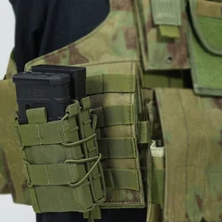 Bolsa táctica MOLLE porta cargadores abierta chaleco placa