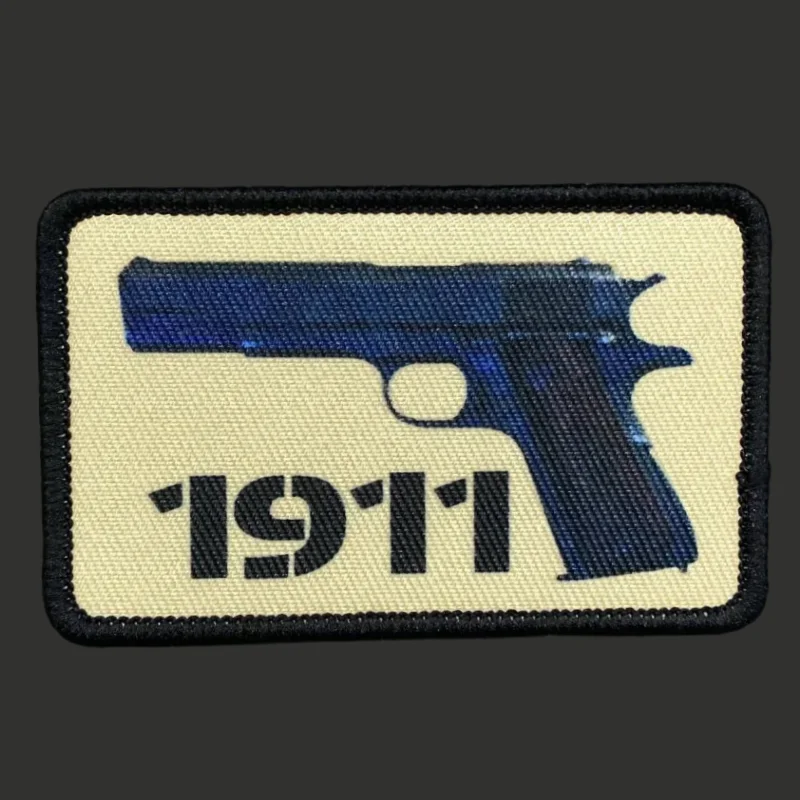 Parche de pistola 1911, insignia de moral táctica, estampado militar, gancho y bucle, mochila, ropa, accesorios decorativos, pegatina, brazalete - imagen 2