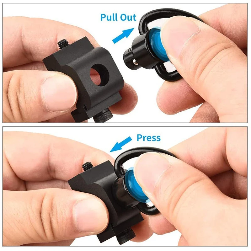 Correa para pistola, hebilla giratoria, anillo en forma de corazón, bola de acero de liberación rápida, Rifle Airsoft ajustable Qd Ak negro - imagen 5