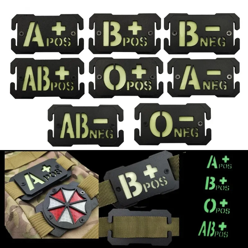 Parche táctico Molle tipo sangre ABS que brilla en la oscuridad, accesorio reflectante luminoso para mochila, sujetador de apliques, emblema de insignia uniforme - imagen 5