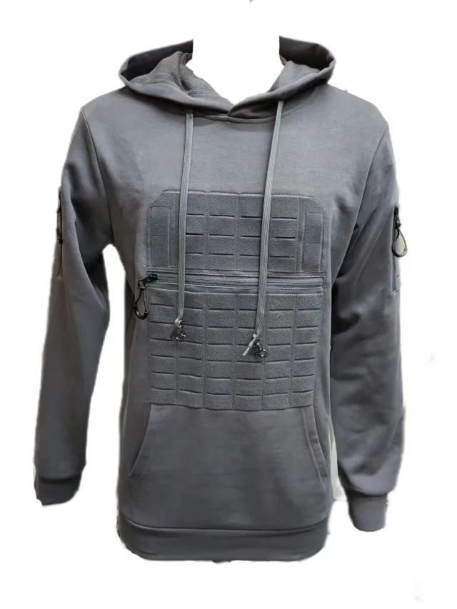 Sudadera con capucha táctica con protección abdominal, abdomen se puede cargar con placas suaves balísticas de talla S