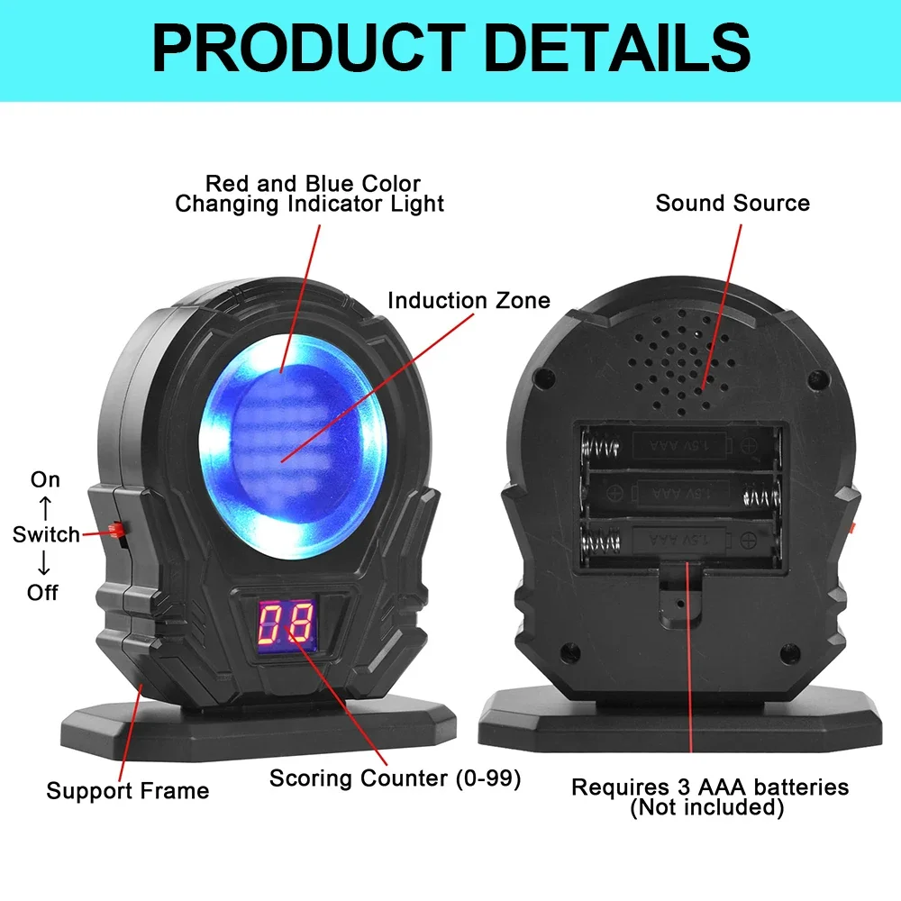 Objetivo electrónico láser de fuego seco, tiro láser reactivo, entrenamiento, conteo de objetivos, objetivo láser, entrenador sensible al Color de incendio seco - imagen 2