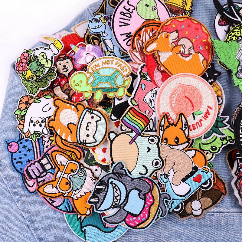 Parche bordado de animales, pegatina de costura Punk/calavera para planchar en la ropa, 10/20/30/40/50 piezas - imagen 3