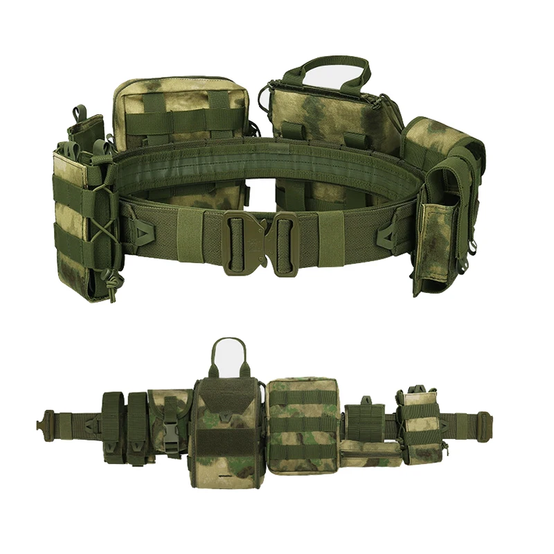 Cinturón táctico Yakeda 8 en 1, tácticas de caza negras para exteriores, bolsa de almacenamiento para aplicación de la ley, cinturón de pistola de aire de tráfico de seguridad Hiki Duty