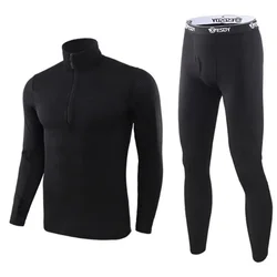 Ropa interior térmica hombre lana compresión entrenamiento invierno