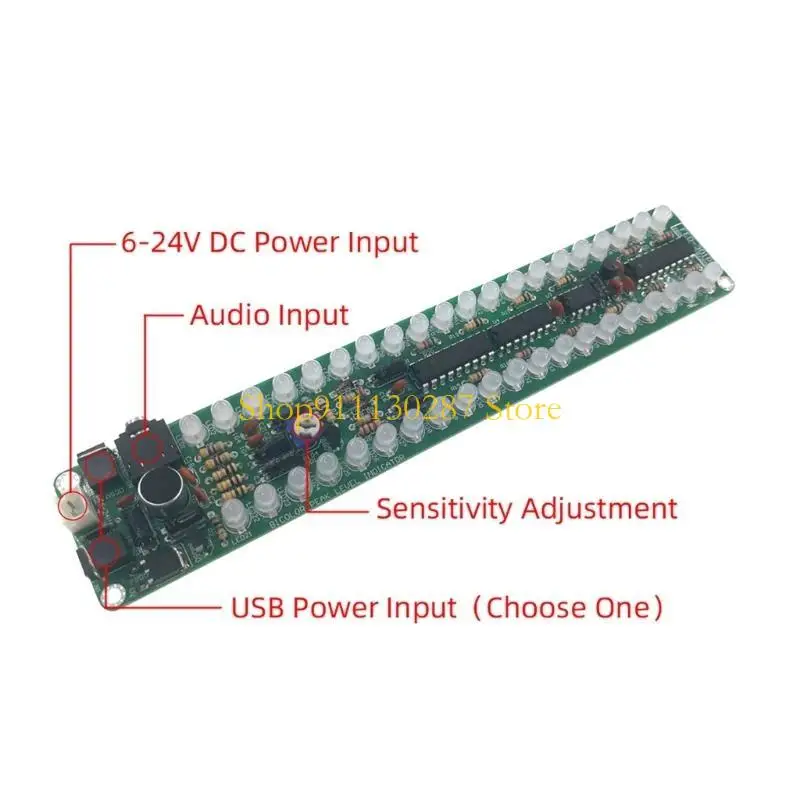 Analizador espectro sonido electrónico J1HC, conjunto indicadores nivel, módulo PCB - imagen 5