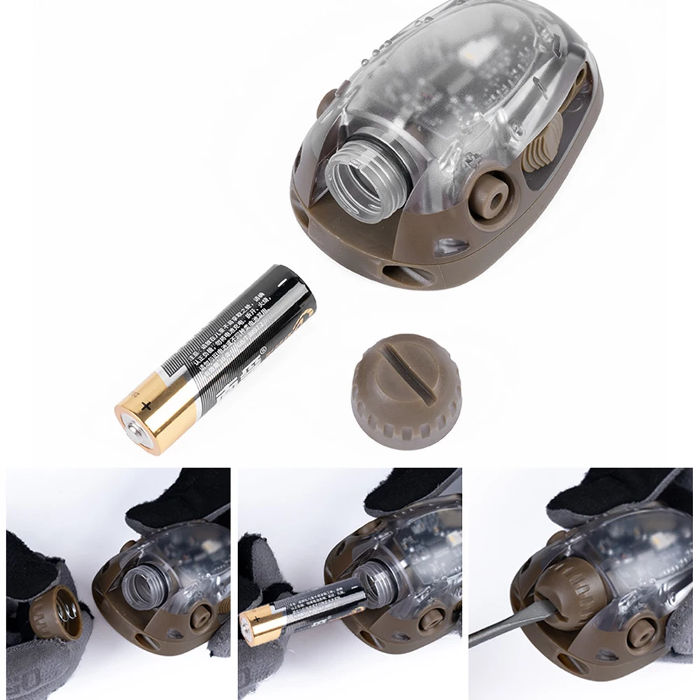 Luz de señal táctica para casco con blanco, verde, rojo y IR, operación con una sola mano, lámpara de identificación de supervivencia de mariquita para exteriores - imagen 4