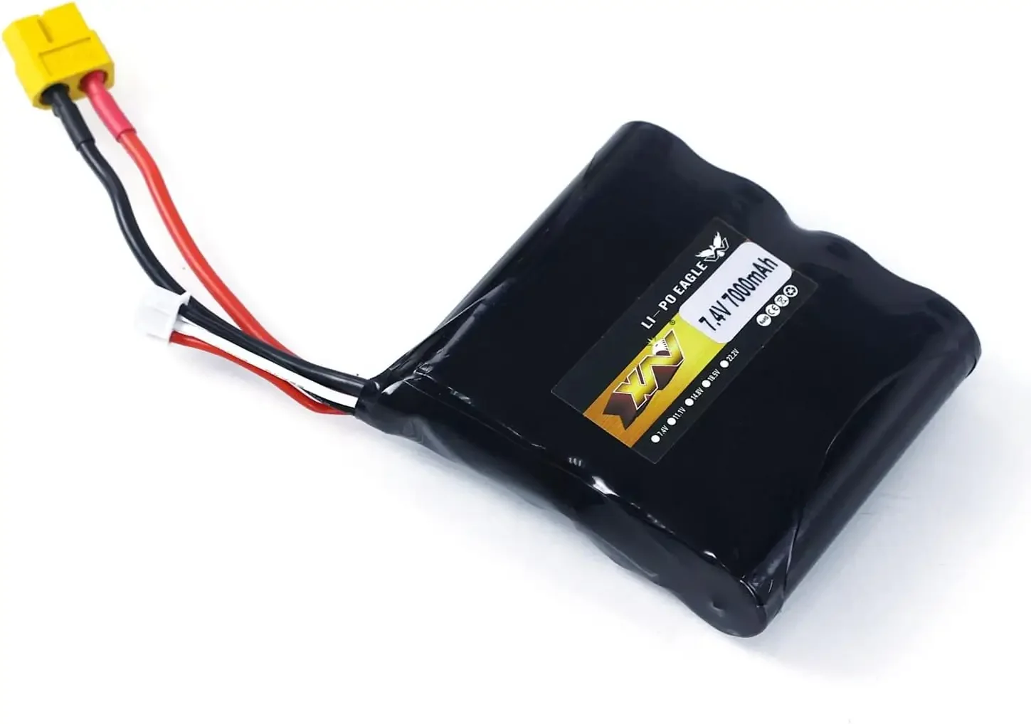 Batería LiPo de 7,4 V y 7000mAh para tanque Henglong 1/16 RC IDF Merkava MK IV 3958 HUINA 1/14 RC Tank Abrams Tiger alemán I 3818 3889 - imagen 4