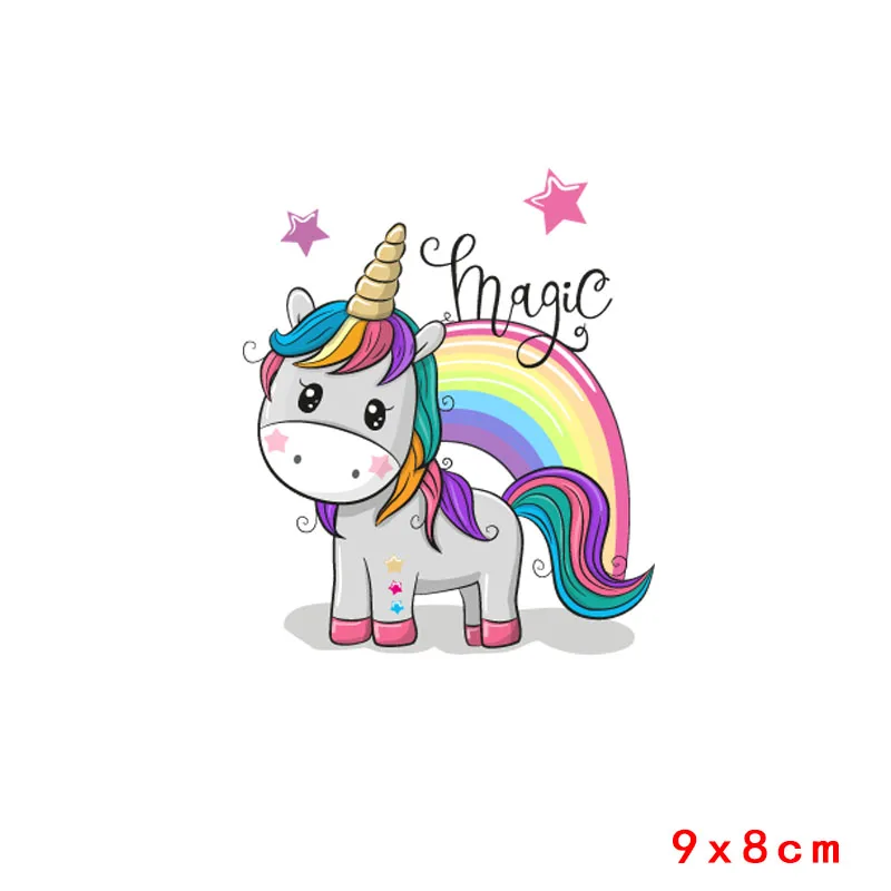 Parche de transferencia térmica de dibujos animados de gato/unicornio para ropa, adhesivo térmico de animales bonitos para decoración de ropa - imagen 4