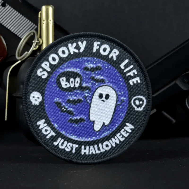 Punk fantasma impreso gancho y bucle emblema moral parche táctico insignia militar brazalete de combate mochila pegatinas - imagen 3