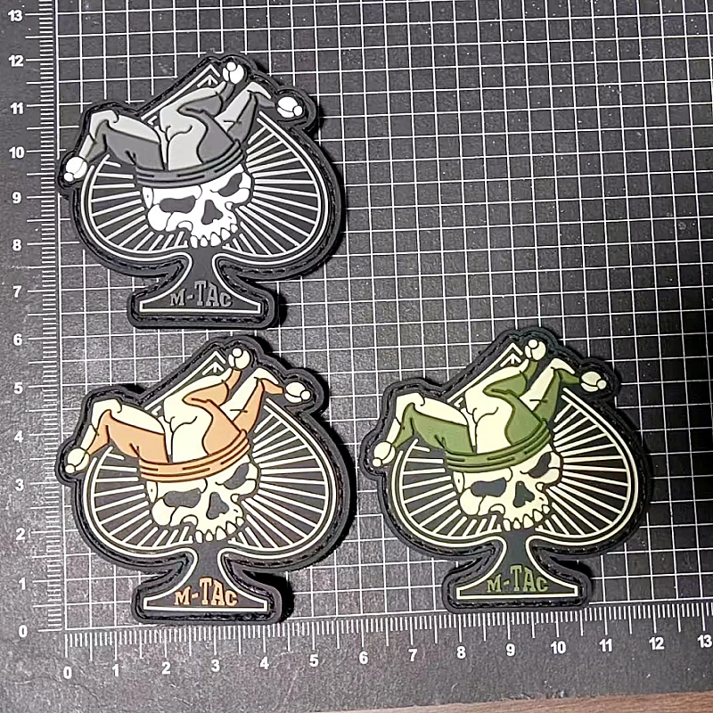 ACE OF SPADES parches de PVC con gancho y bucle para ropa, insignia de moral de Calavera, brazalete táctico, pegatina de decoración de mochila - imagen 2