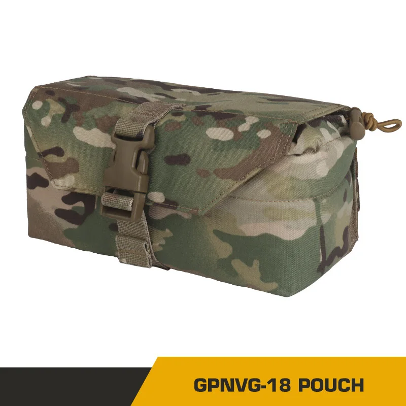 Bolsa protectora táctica GPNVG-18 en bolsas Molle, gafas de visión nocturna panorámica en el suelo, estuche de almacenamiento y transporte, bolsillo a prueba de golpes