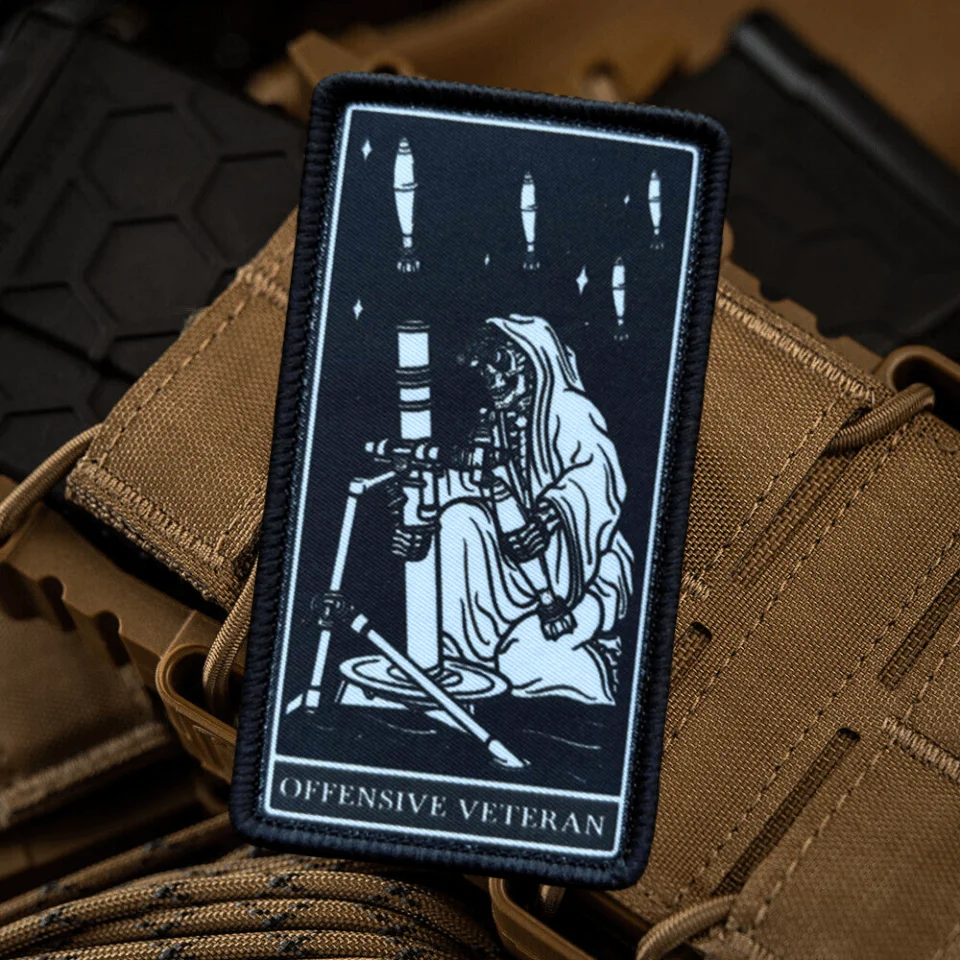 Reaper-insignia de moral del equipo táctico, tácticas de soldado de calavera, parches de gancho y bucle impresos, brazalete militar, mochila, pegatinas de francotirador - imagen 2