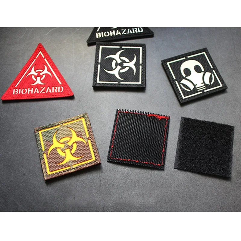 Máscara de Gas con sello de identificación nocturna, Parche triangular de gancho y bucle, brazalete mágico luminoso, parches 3d - imagen 5