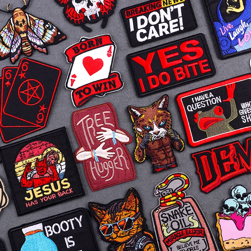 Parches termoadhesivos Hippie para planchar, parches bordados de estilo Rock para ropa, pegatinas de apliques de Jesús, bricolaje - imagen 2