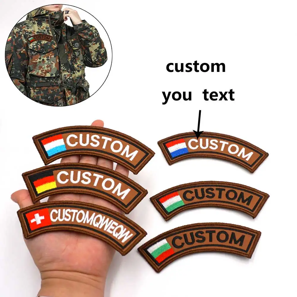 Parche basculante de cartel pequeño bordado con bandera holandesa de Alemania suiza personalizada, para ropa chalecos chaquetas etiquetas de nombre insignias decoración - imagen 2
