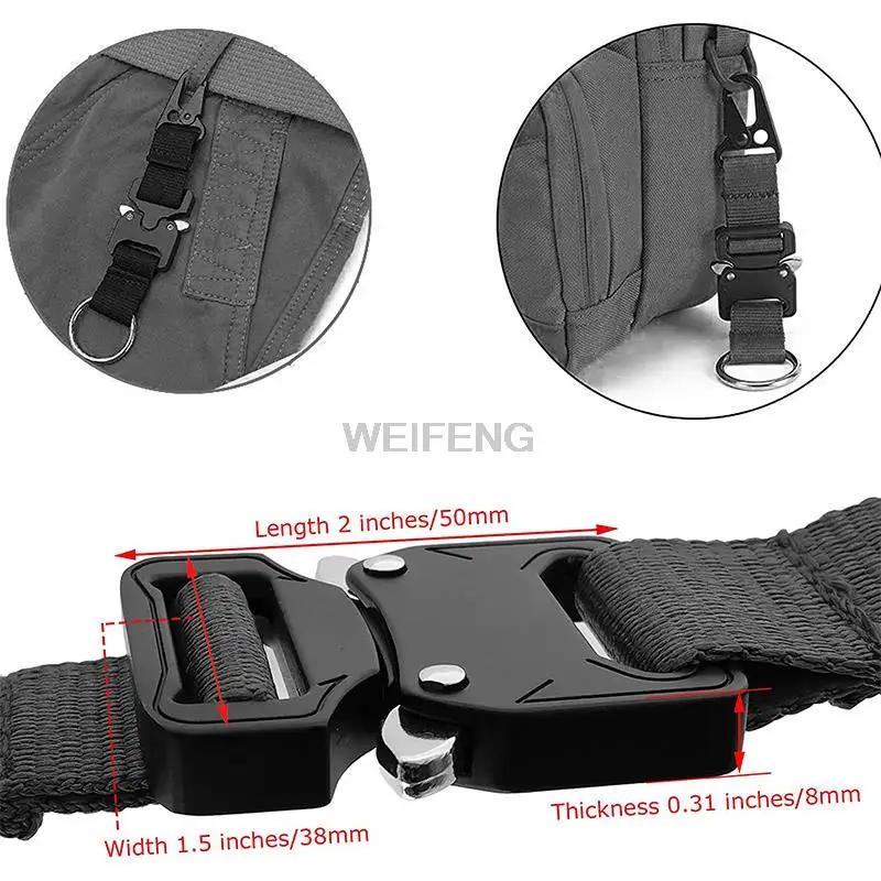 Llavero táctico EDC con clip HK y anilla inox MOLLE - imagen 4
