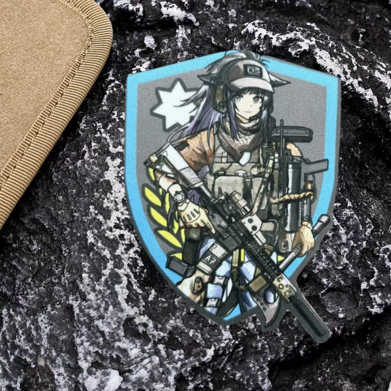 Parche de impresión de Anime Gun Girl, chaleco táctico, parches de gancho y bucle para ropa, insignia de moral militar, pegatinas para mochila, brazalete - imagen 4