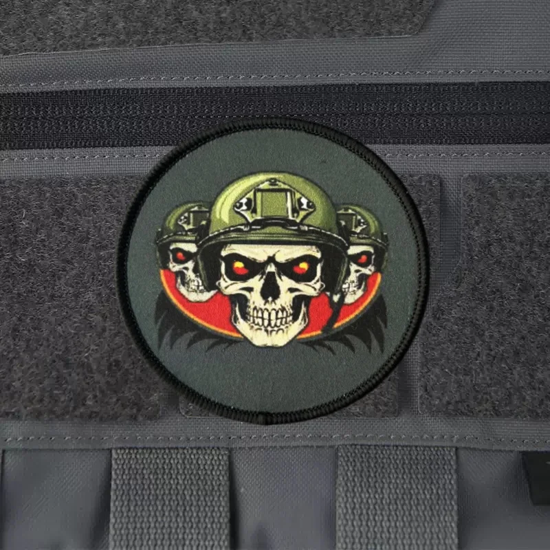Parche de insignia de moral táctica de calavera para ropa, brazalete con estampado violento, gancho, parches militares, pegatina decorativa para mochila - imagen 3
