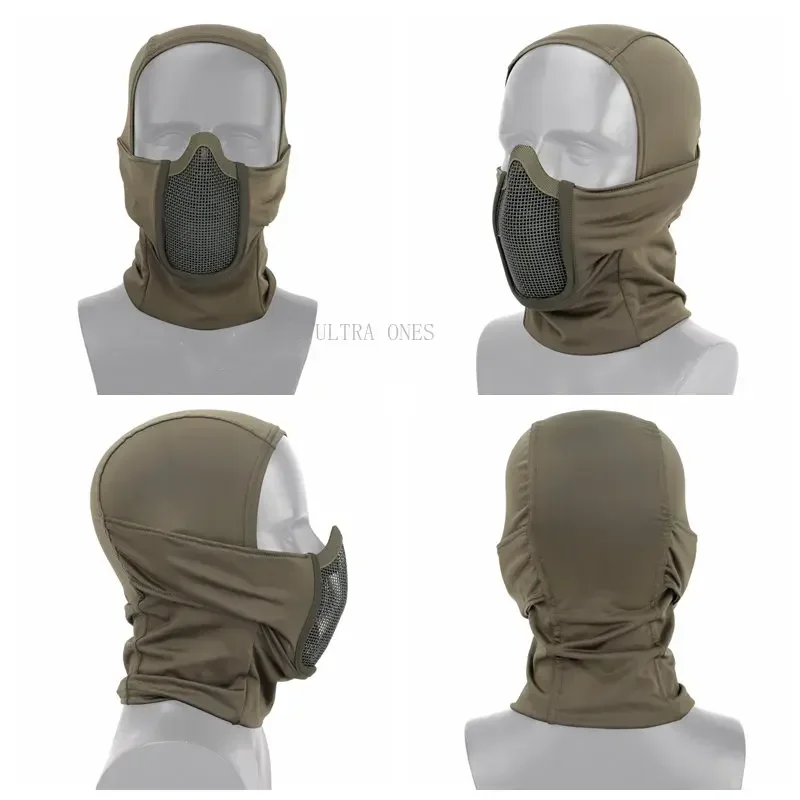 Máscara táctica para casco Airsoft Paintball CS malla de acero pasamontañas de cara completa máscaras juego de guerra ciclismo protector facial suave - imagen 2
