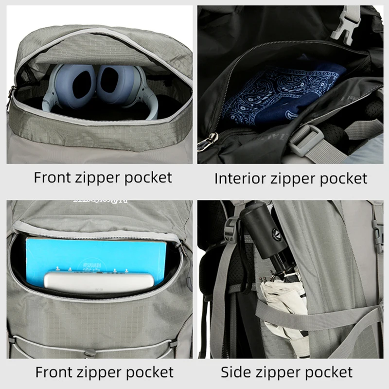 Mochila de Montañismo al aire libre con cubierta para la lluvia, viaje, Camping, senderismo, escalada, zapatos, mochila de hidratación de bolsillo - imagen 5