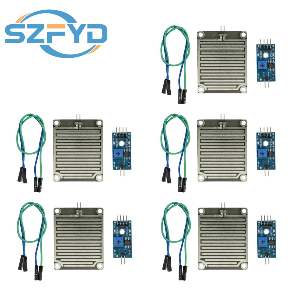 Módulo Sensor de detección sensible de gotas de lluvia, 1/5/10 Uds., 3,3-5V, humedad meteorológica para arduino, Kit Diy - imagen 2