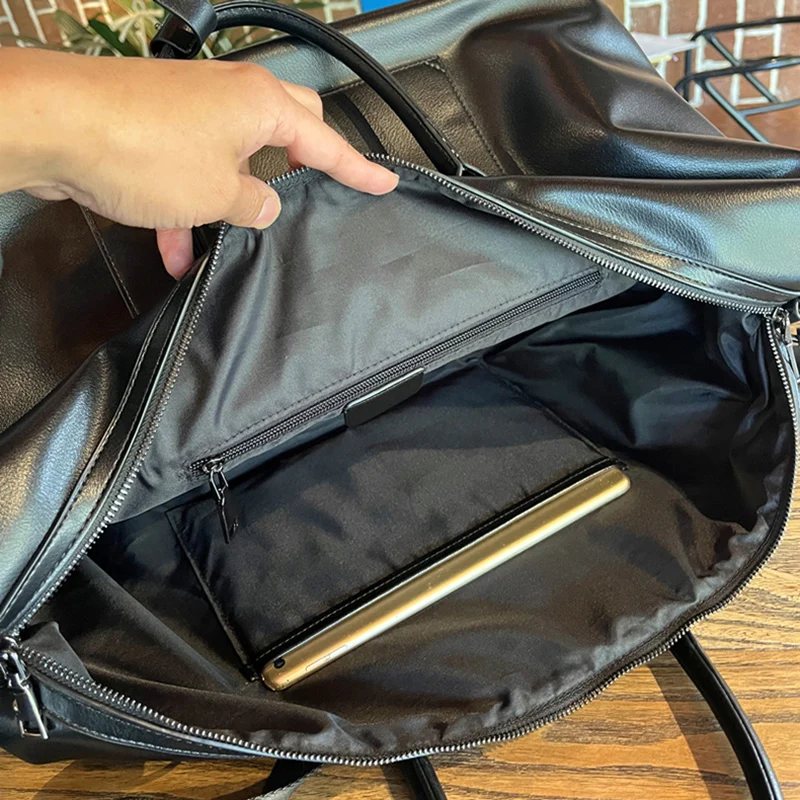 Bolso de viaje de gran capacidad para mujer, bolsa de hombro cruzado de cuero Pu, informal, para Yoga, Fitness y negocios - imagen 4