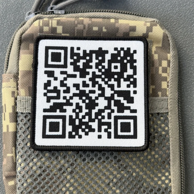 Parche impreso "Código QR", insignia de moral táctica, gancho y bucle, mochila militar, ropa, accesorios decorativos, pegatina, brazalete - imagen 4