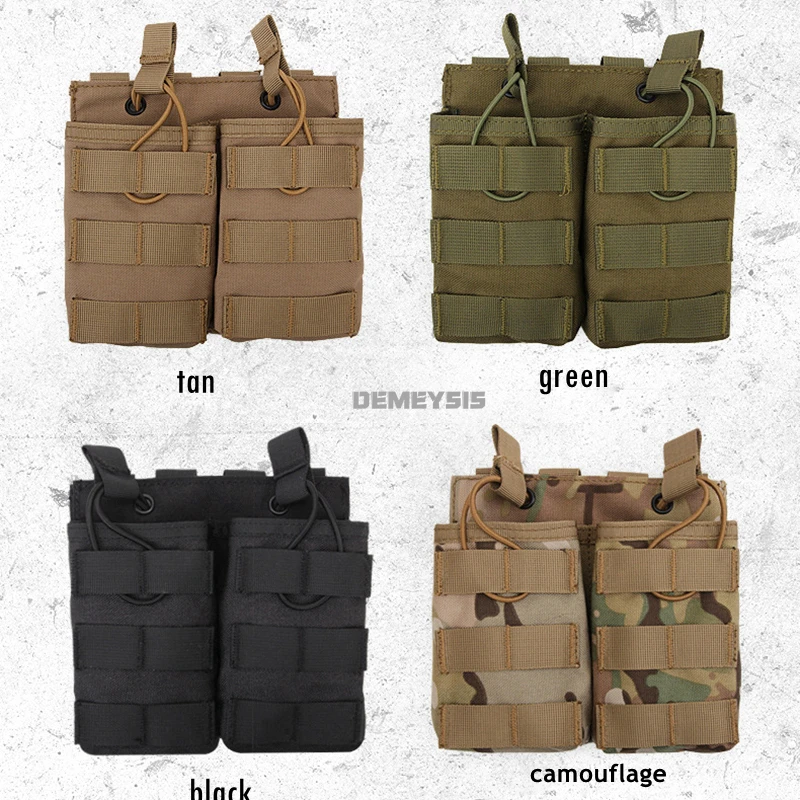 Bolsa de nailon individual doble Triple para revistas AR15 M4 5,56 AK 7,62 funda Molle Airsoft Mag Carrier chalecos de caza bolsa portadora de placa - imagen 3