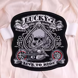 Chaquetas, pantalones vaqueros, parches bordados con espalda grande para ropa, coser DIY, parche de calavera Punk para motociclista, parches para planchar para ropa