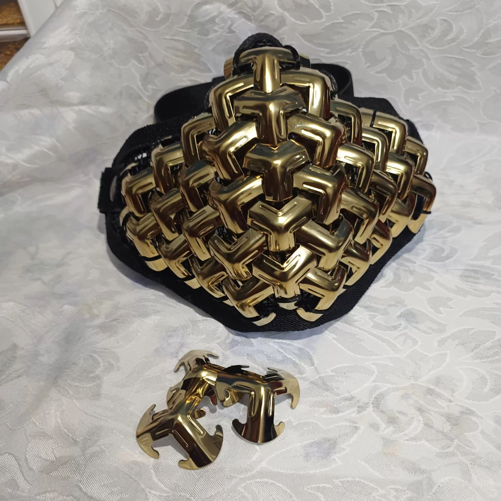 Máscara de armadura facial de Metal Hanfu chino, máscaras de malla de media cara Airsoft para hombres y mujeres, máscara de armadura china antigua para Cosplay, Paintball - imagen 4