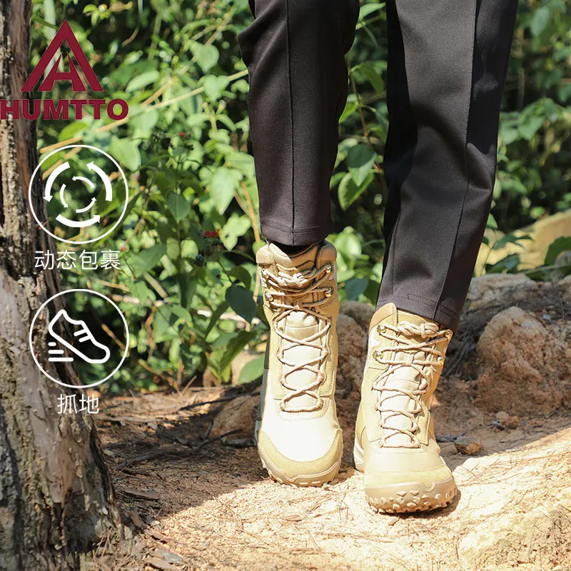 HUMTTO-zapatos de senderismo al aire libre para hombre, botas de caza impermeables, botines tácticos de combate en el desierto, botas de trekking - imagen 2