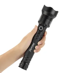 Linterna táctica LED USB recargable alta potencia para caza y acampada