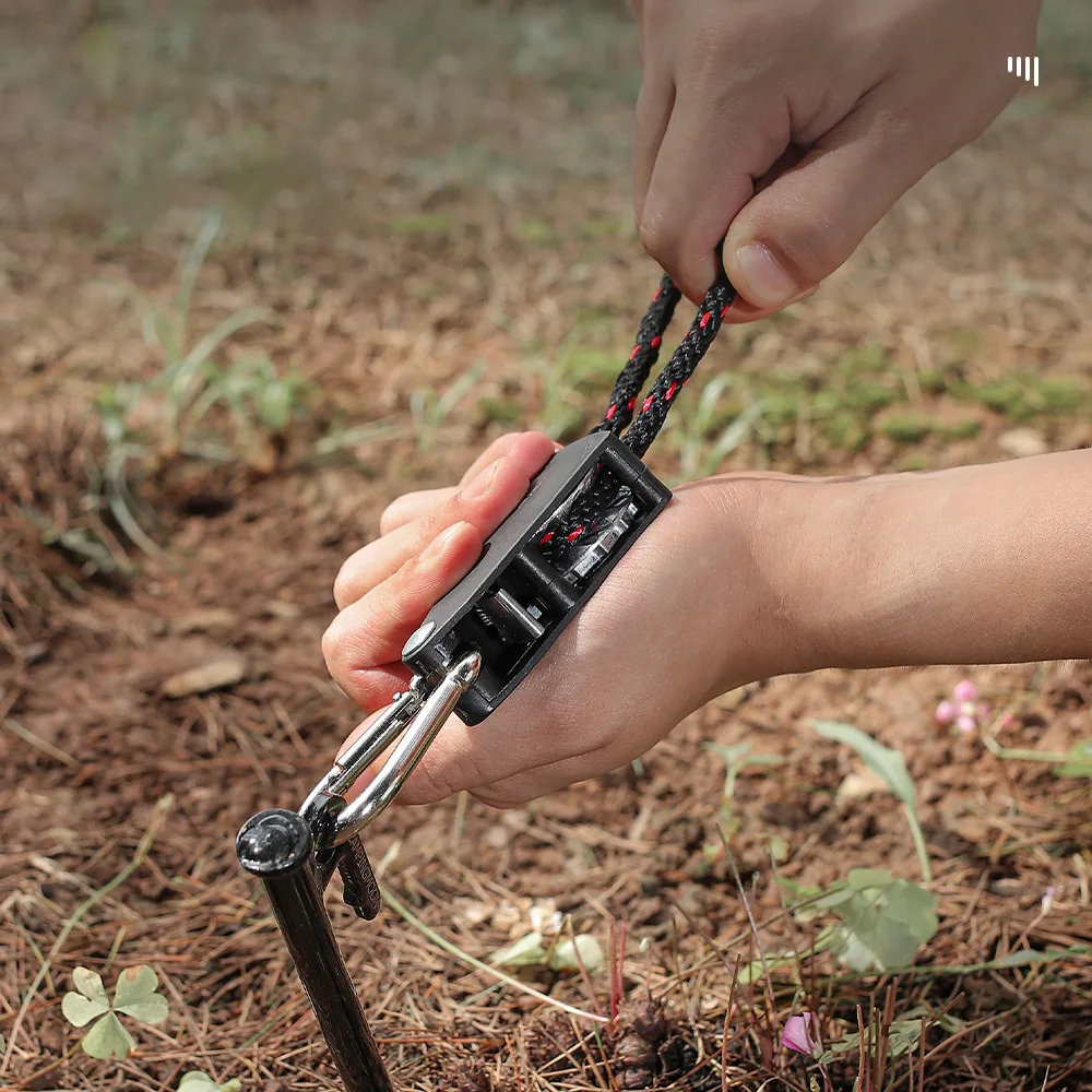 Tensor de cuerda de viento para tienda de piezas, polea ajustable con mosquetón, cierre de cuerda de nailon para acampada, senderismo y exteriores, 6 unidades - imagen 2