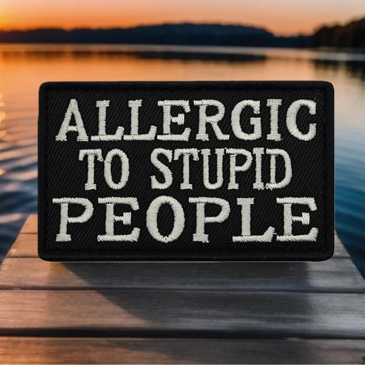 Parche para personas alérgicas y estúpidas, insignia de moral táctica, pegatina para mochila del ejército militar, parches bordados con gancho para ropa