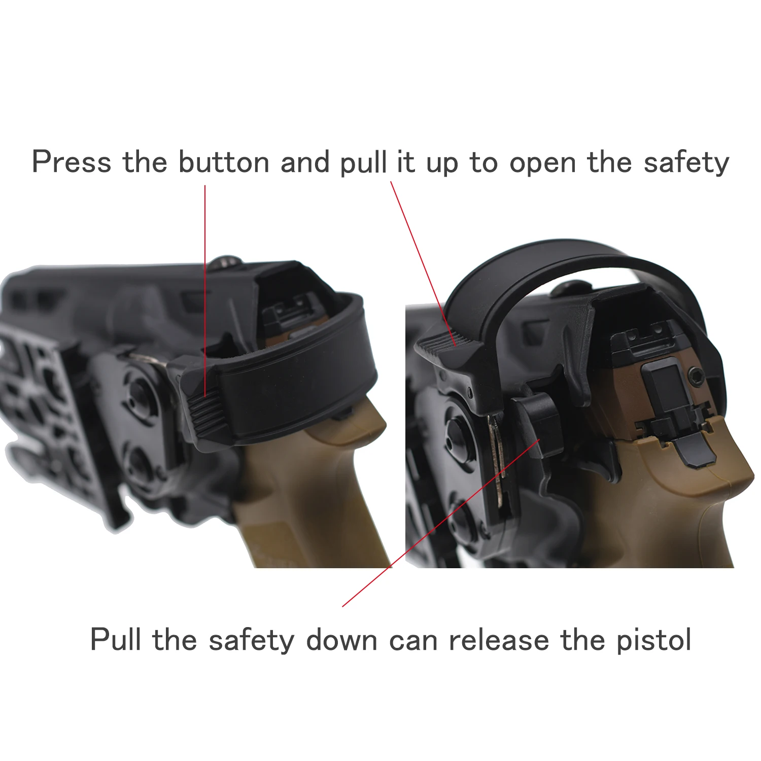 SIG P320 M17 M18 doble bloque de seguridad pistola funda 2,25 pulgadas cinturón envoltura de pierna multiángulo pistola transportadora pistola airsoft - imagen 3