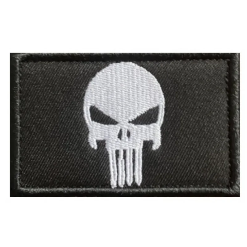 Parches bordados de calavera Si Vis Pacem Para Bellum, insignia de sujeción de gancho táctico Para chaleco, mochila, chaqueta - imagen 5