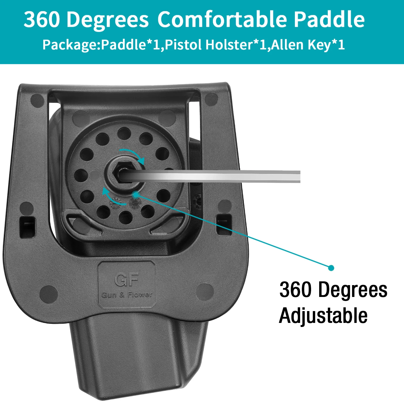 Sólo para Glock17/31(Gen1-5),19/23/32/44(Gen3-5),19X/22/45 funda, liberación de pulgar de polímero OWB Paddle Bag herramientas tácticas mano derecha - imagen 5