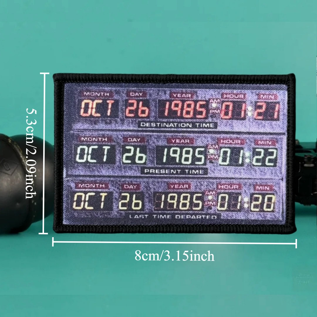 Parche táctico moral con bandera de la máquina del tiempo, insignia de gancho y bucle impresa, brazalete del ejército militar, pegatina decorativa para mochila - imagen 2