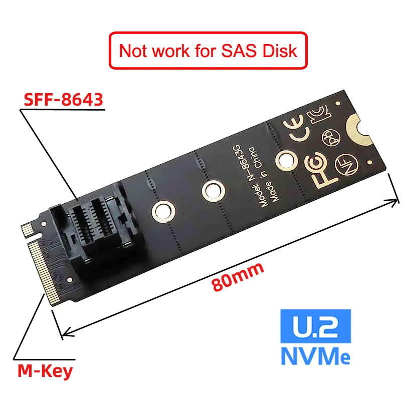 Chenyang-Kit de adaptador NVME PCIe4.0 para placa base SSD 750 p3600 p3700 M.2 SFF-8639 Mini SAS HD, 22x80mm, U.2, SFF-8643 - imagen 4