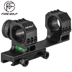 Fire Wolf montura táctica Picatinny con nivel burbuja – anillos aluminio 25-30mm