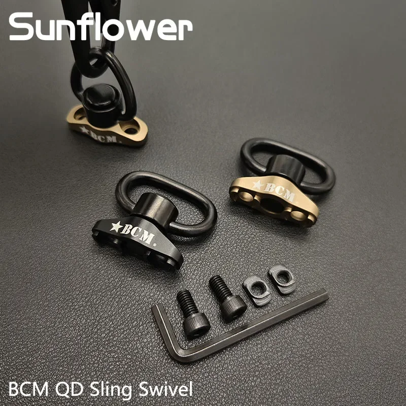 Equipo táctico de Metal BCM QD Sling adaptador giratorio montaje en riel M-LOK correa de hebilla bucle botón de separación rápida accesorio de caza - imagen 2