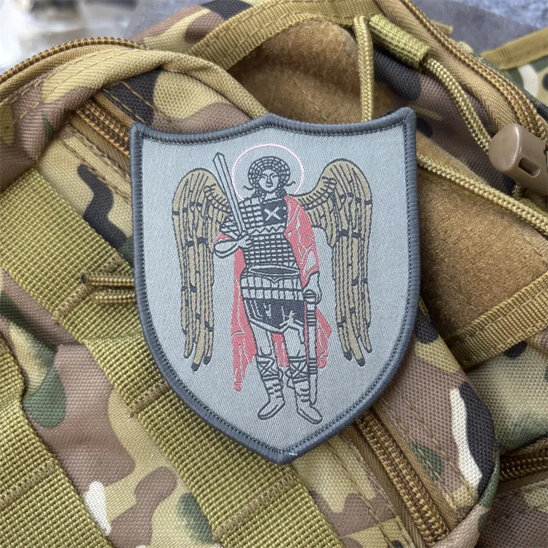 Parche estampado "San Michael Arcángel" para ropa, insignia de moral táctica, parche militar con gancho, brazalete para mochila - imagen 3