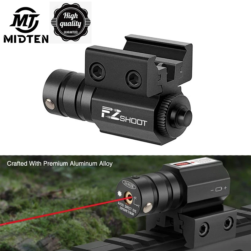 Mira láser de punto rojo MidTen con montaje en riel Picatinny ajustable, pistola para Rifle, láser Airsoft con baterías para 11mm/21mm - imagen 2