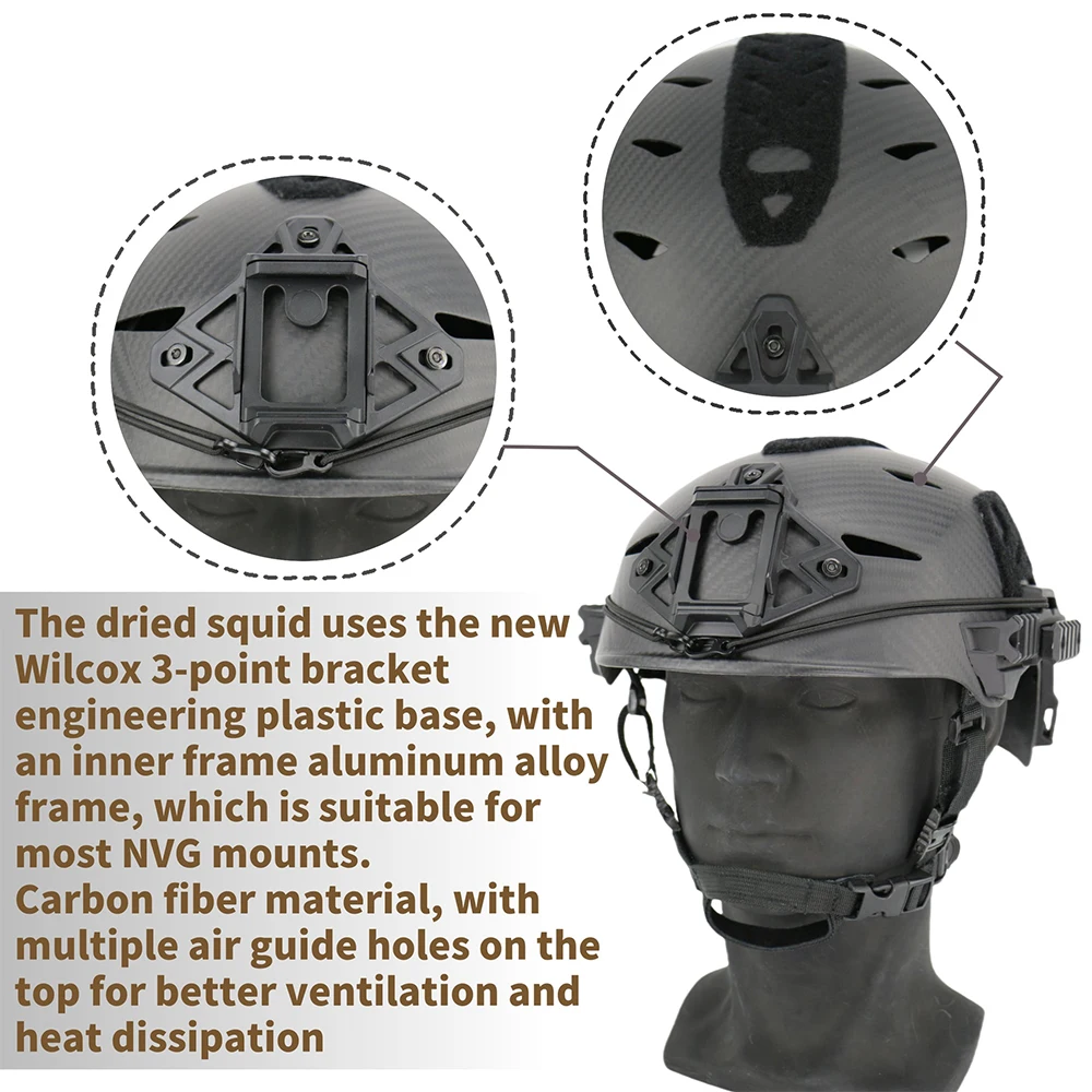 Casco táctico Wendy 3,0, edición de fibra de carbono, forro Premium, sombrero de montar colgante para caza de Paintball Airsoft al aire libre - imagen 4