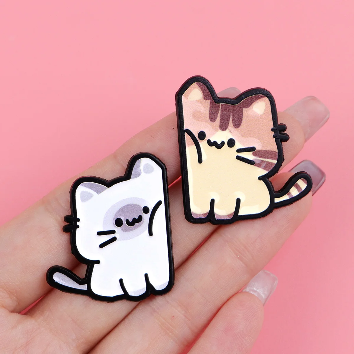 Broche de esmalte gato kawaii para solapa y mochila infantil - imagen 4