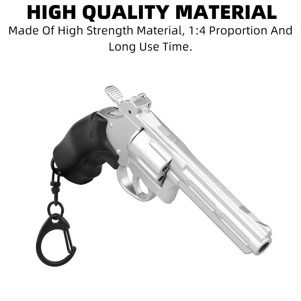 Revolver 1:4 llavero de plástico Mini pistola forma llavero decoraciones de regalo con revista giratoria y emergente - imagen 3