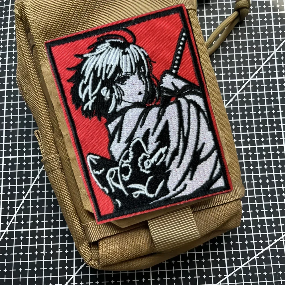 Parche táctico japonés samurái para chica, parches bordados con gancho y bucle para ropa, insignia de moral militar, brazalete, pegatinas para mochila - imagen 5