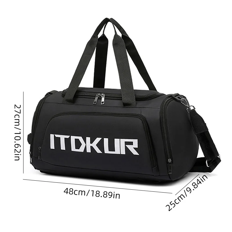 Bolsa de gimnasio deportiva, bolsa de viaje multifuncional de gran capacidad para fin de semana con compartimento para zapatos, bolsa de comando de viaje corto al aire libre - imagen 2