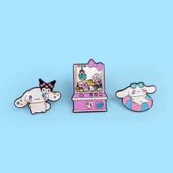 Broches esmaltados con insignias de perro blanco para mujer, alfileres de solapa para mochilas, joyería de moda, decoración de ropa, regalos para niñas